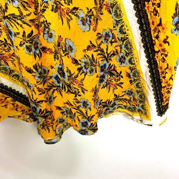 FREE PEOPLE Stevie Yellow Lace Trimmed Maxi Dress Sz XS - Picture 7 of 12